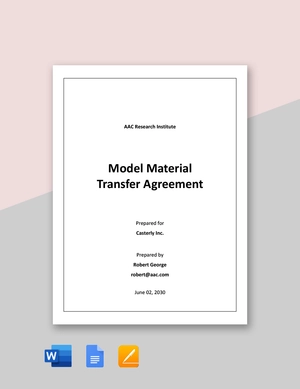 Model Material Transfer Agreement Template