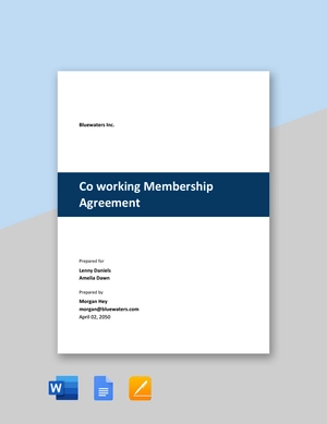 Coworking Membership Agreement Template