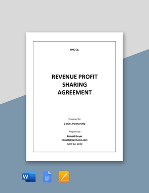 Revenue Profit Sharing Agreement Template