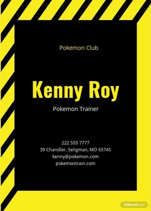 Pokemon Trainer Card Template
