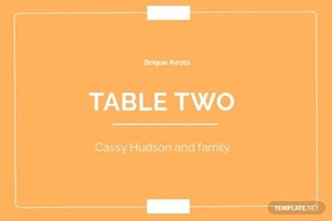 Dinner Table Name Card Template
