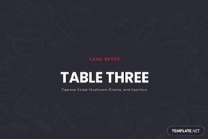 Table Menu Card Template