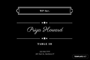 Table Card Template