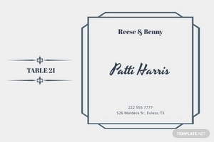 Table Name Card Template