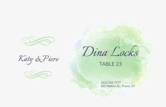 Wedding Table Place Card Template
