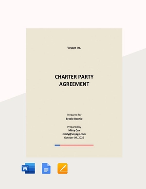 Charter Party Agreement Template