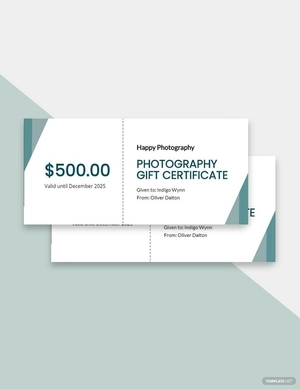 Photography Gift Certificate Template