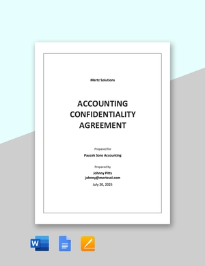 Accounting Confidentiality Agreement Template