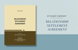 Relationship Settlement Agreement Template