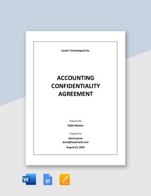 Sample Accounting Confidentiality Agreement Template