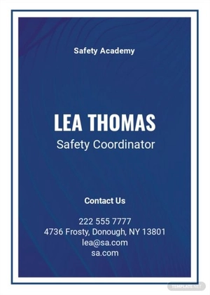 Safety Training Card Template