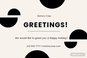 Sample Half Fold Greeting Card Template