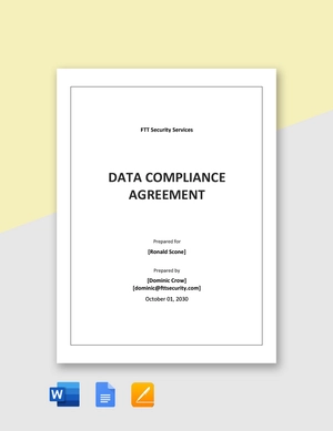 Data Compliance Agreement Template Data Compliance Agreement Template