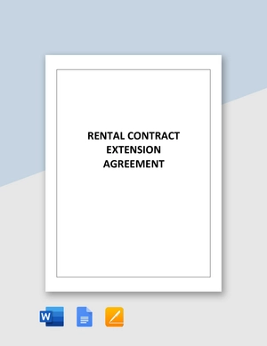 Rental Contract Extension Agreement Template