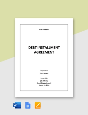Debt Installment Agreement Template