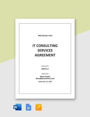 IT Consulting Services Agreement Template