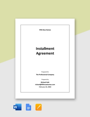 Installment Agreement Template