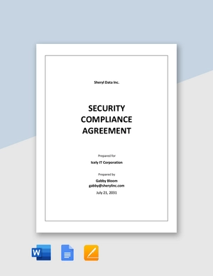 Security Compliance Agreement Template
