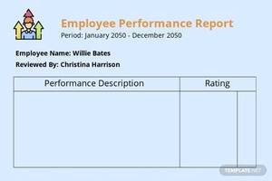 Employee Performance Report Card Template