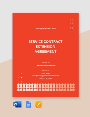 Service Contract Extension Agreement Template