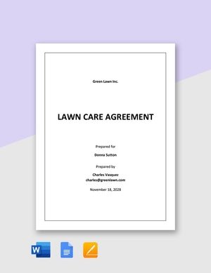 Lawn Care Agreement Template