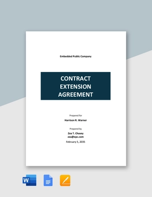 Simple Contract Extension Agreement Template