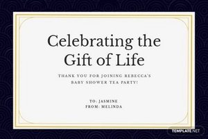 Elegant Baby Shower Thank You Card Template