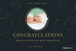 Glitter New Baby Card Template