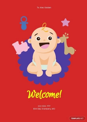 New Baby Welcome Card Template