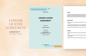Lodger License Agreement Template
