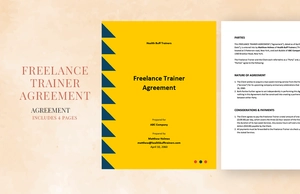 Freelance Trainer Agreement Template