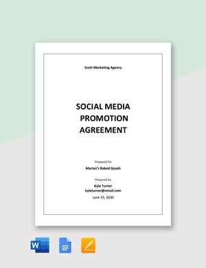 Social Media Promotion Agreement Template