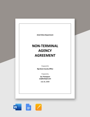 Non-Terminal Agency Agreement Template