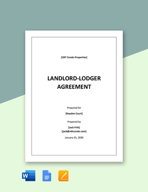 Landlord Lodger Agreement Template