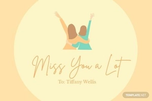 Modern Miss You Card Template