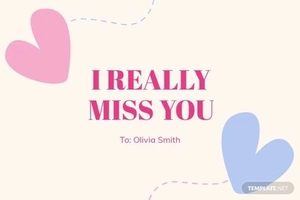 Miss You Digital Card Template