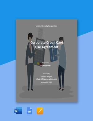 Corporate Credit Card Use Agreement Template