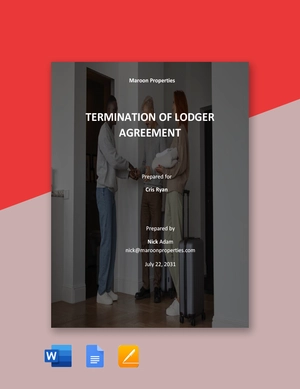 Termination Of Lodger Agreement Template