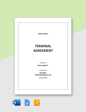 Terminal Agreement Template