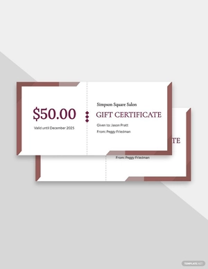 Salon Gift Certificate Template