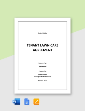 Tenant Lawn Care Agreement Template