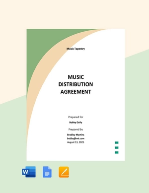 Music Distribution Agreement Template Music Distribution Agreement Template