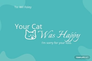 Loss of Pet Cat Card Template