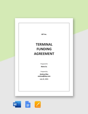 Terminal Funding Agreement Template