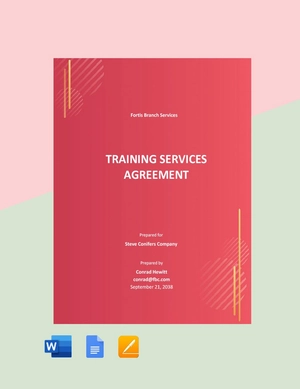 Training Services Agreement Template