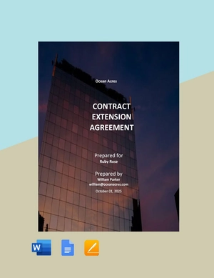 Contract Extension Agreement Template