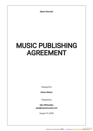 Music Publishing Agreement Template Music Publishing Agreement Template