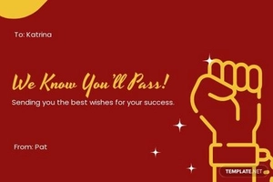 Best Of Luck In Your Exam Card Template