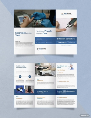Diabetes Brochure Trifold Template
