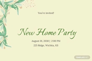 New Home Invitation Card Template